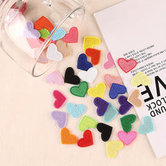 15pcs Heart Shape Iron On Patches - 15 Colors Small Heart Sew On Applique