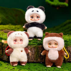 Plush Toy Panda Dog Vinyl Doll Collectible Keychain Bag Charm