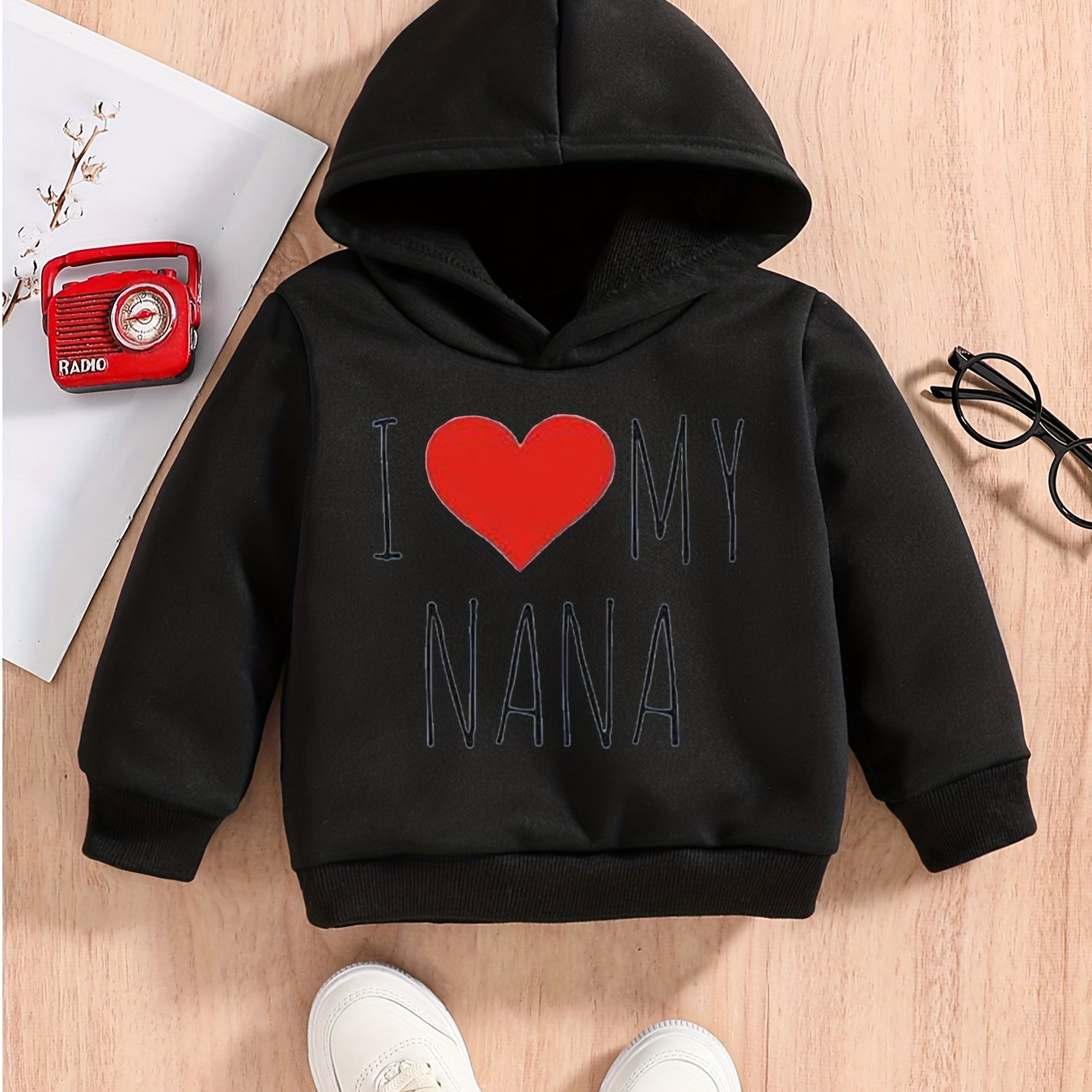 Baby Boys Heart Graphic Sweatshirt Hoodie Pullover