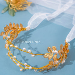 Golden Leaf Hairband Bridal Headdress Wedding Dress Accessories