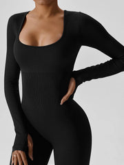 Slimming Yoga Jumpsuit Long Sleeves Fitness Bodysuit Women's Activewear