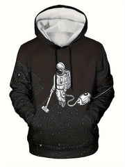 Ink Print Men's Graphic Hoodie Autumn Winter Pullover