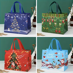 8pcs Christmas Gift Bags w/ Handles, Reusable Tote Bags, Non Woven M