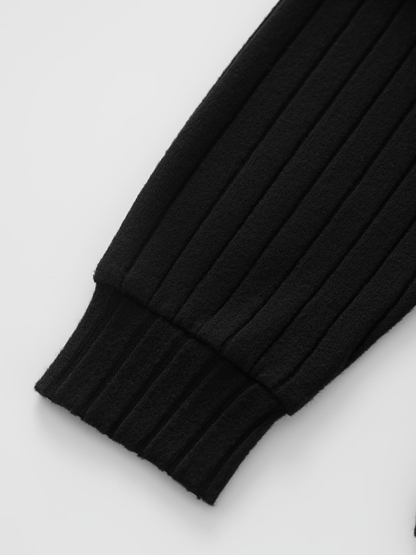 Solid Long Sleeve Open Front Ribbed Knit Cardigan