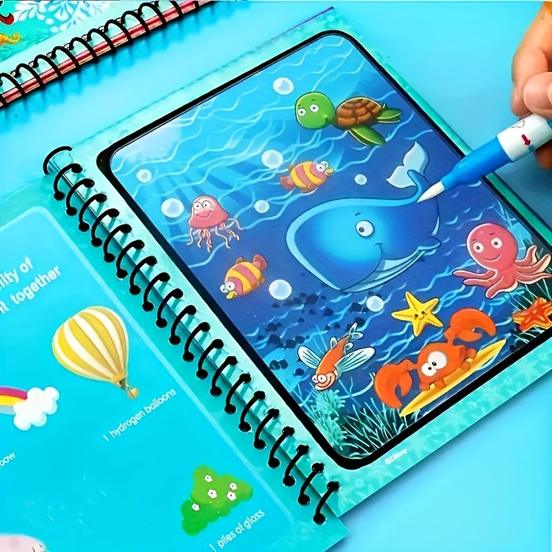 Reusable Watercolor Magic Book for Kids Ages 3+