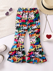 Girls Colorful Leggings Flared Pants Trousers