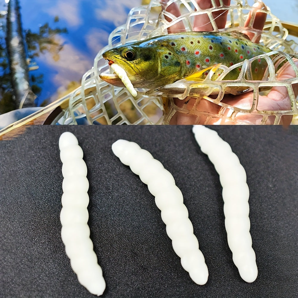 40pcs Mixed Green Earth Worm Soft Lure Fishing Bait