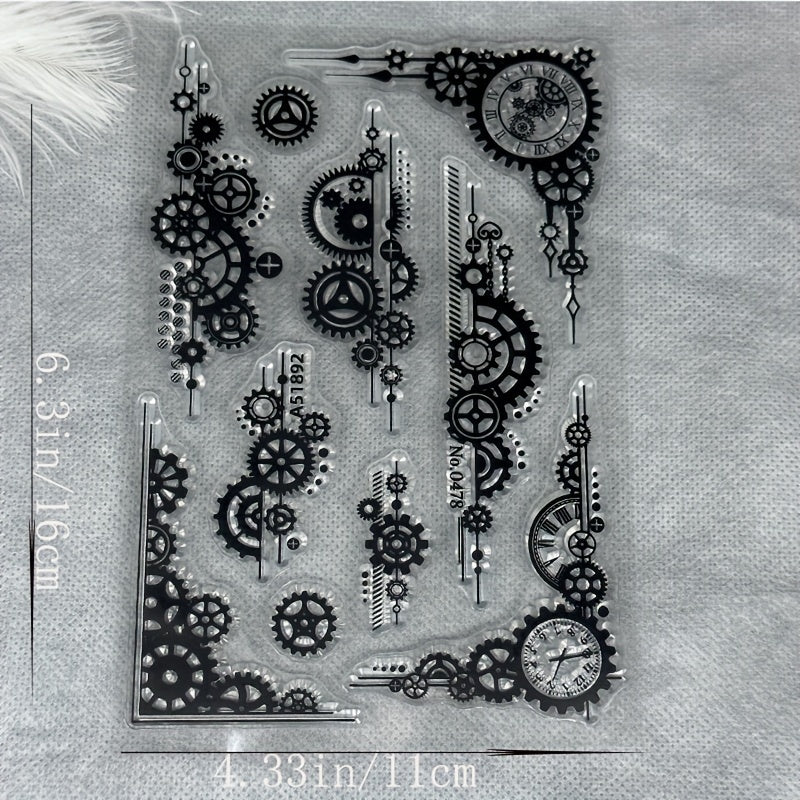 Gear Clear Stamps DIY Scrapbooking Silicone Stamps Paper Card Decoration