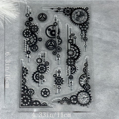 Gear Clear Stamps DIY Scrapbooking Silicone Stamps Paper Card Decoration