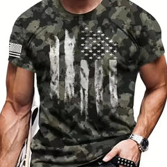 Camouflage Pattern T shirt Casual Street Style Stretch Tee Shirt