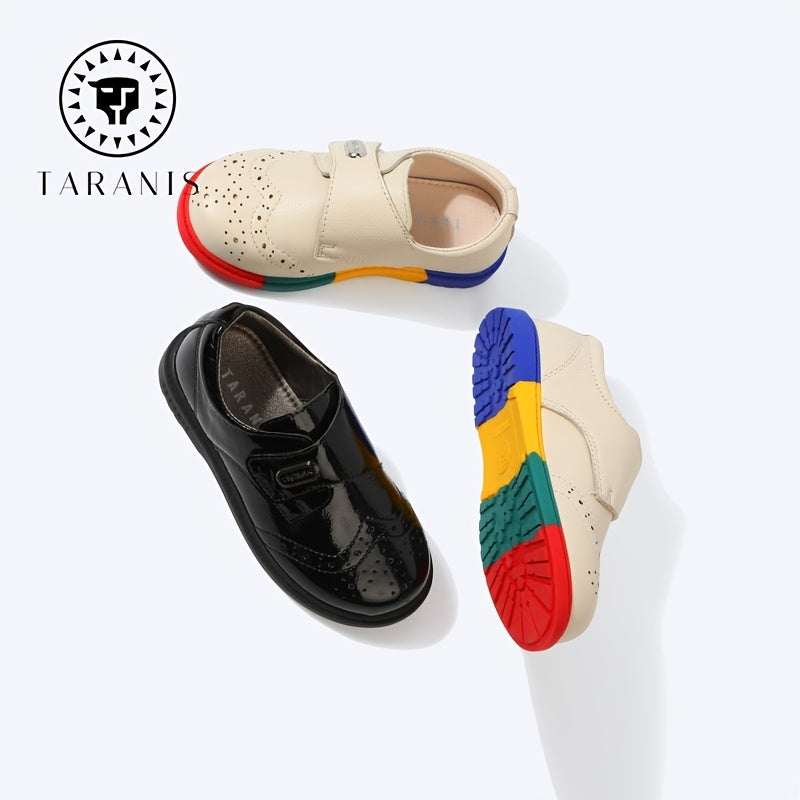 TARANIS Kids Loafers Breathable Buckle Leather Shoes