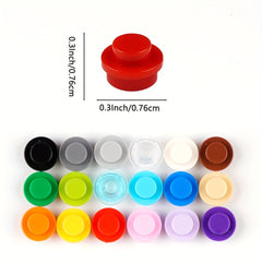 Bulk Building Blocks with Classic 1X1 Round Plates in Rainbow Colors