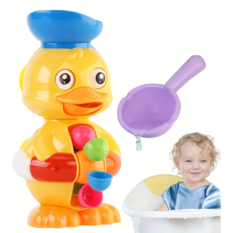 Interactive Duckling Bath Toy with Water Wheel & Rotating Eyes
