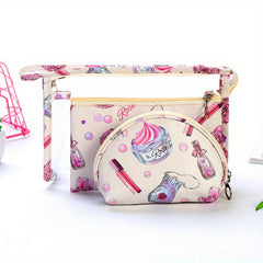 3 Pcs Travel Storage Pouch Zipper Makeup Bag Cosmetic Lipstick Bags