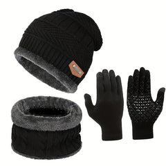 Winter Warm Beanie Hat & Scarf Gloves Set for Outdoor Activities