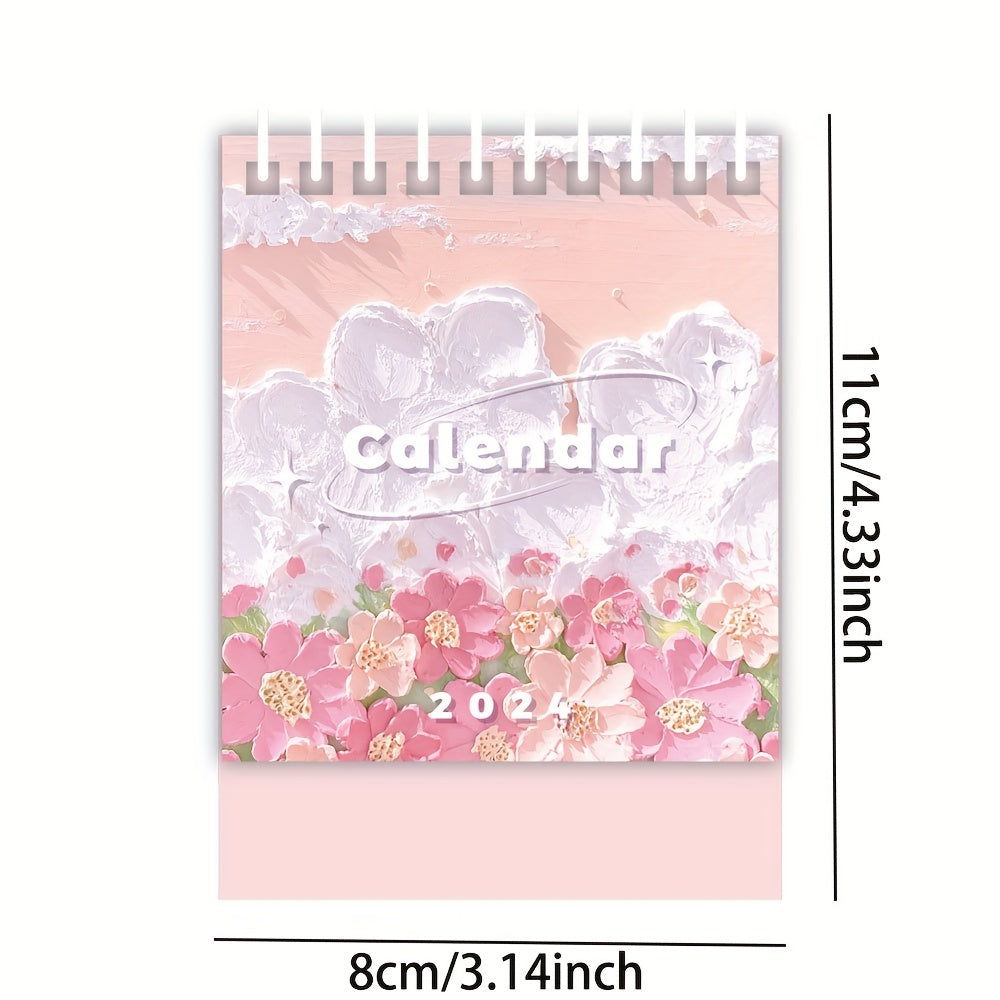 Mini Desk Calendar Colorful Tabletop Flip Calendar