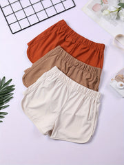 3pcs Girls Bow Casual Sports Track Shorts Set Kids Summer Clothes