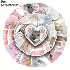 50pcs Ballet Style Handbook Series Stickers DIY Waterproof Decoration