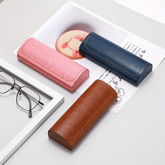 Hard Shell Eyeglass Cases PU Leather Vintage Pattern Glasses Protective
