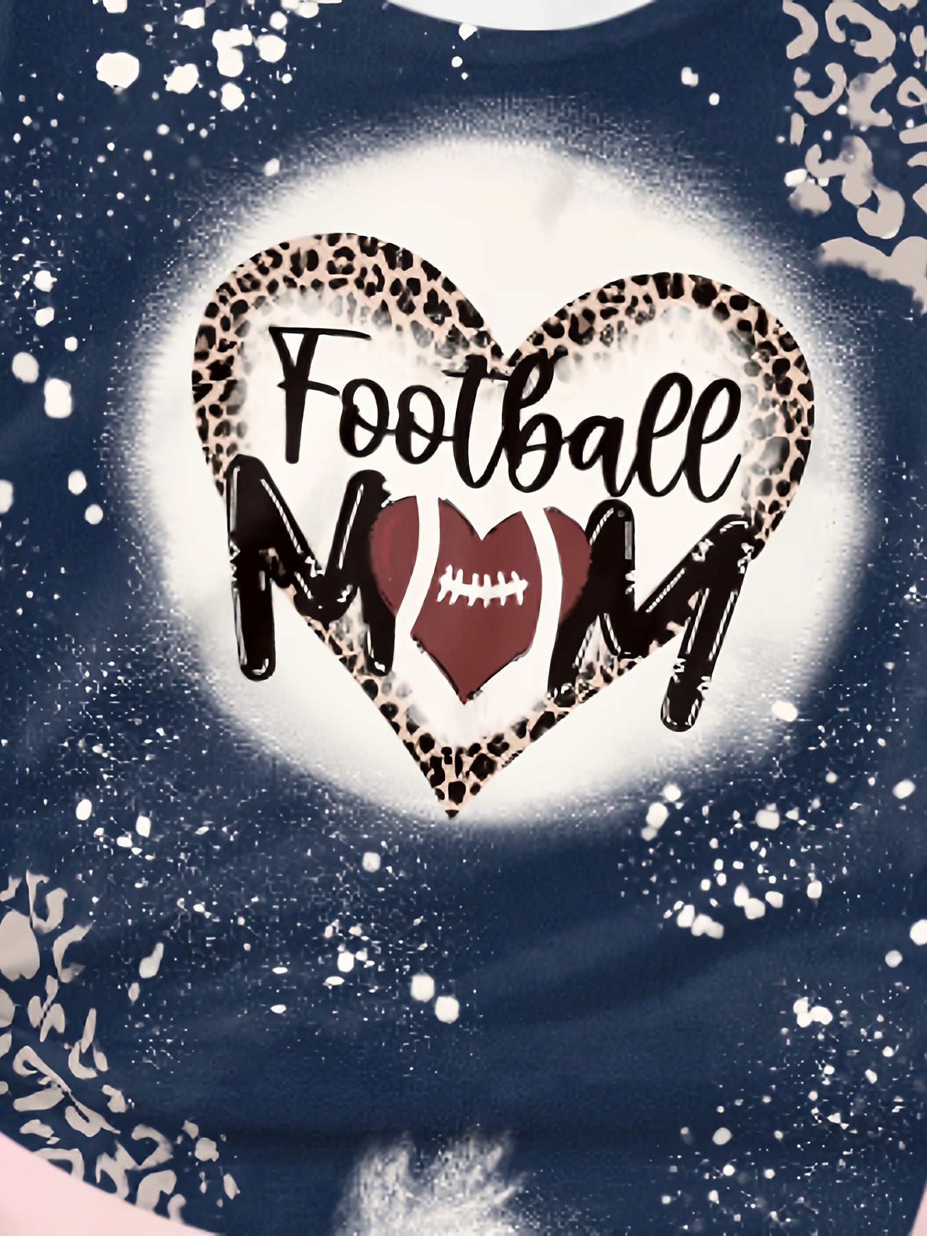FOOTBALL MOM Print Short Sleeve T shirt For Girls Summer Gift