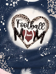 FOOTBALL MOM Print Short Sleeve T shirt For Girls Summer Gift