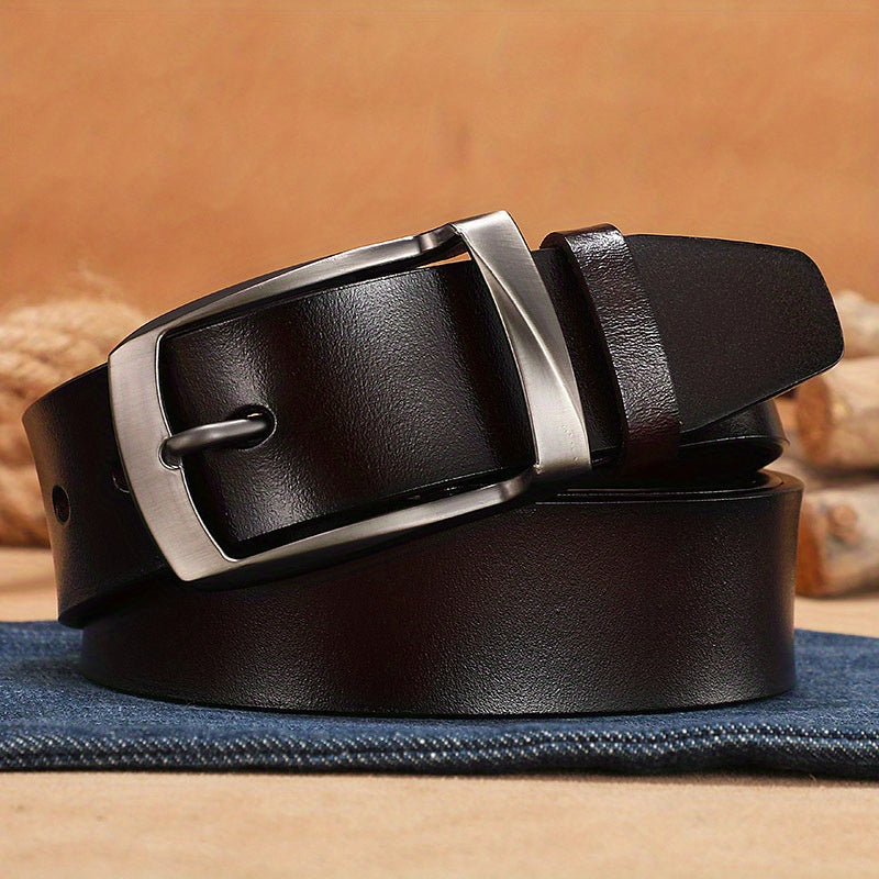 Men's Leather Belt Pin Buckle Casual Jeans Pants Waist Strap High Belt