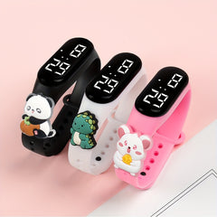 3pcs Animal Kids Watch Set Cartoon LED Bracelet Watch Case