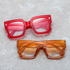 Square Large Frame Glasses Clear Lens Light Blocking Glasses Women Ladies