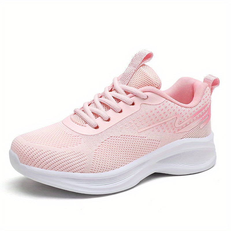 Women's Breathable Running Shoes Lace Up Anti-slip Mesh Walking Shoes
