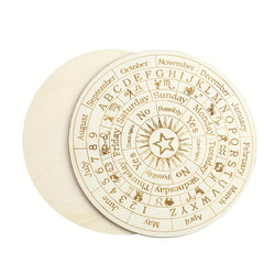Wooden Twelve Constellation Pendulum Board for Meditation, Yoga & Wicca