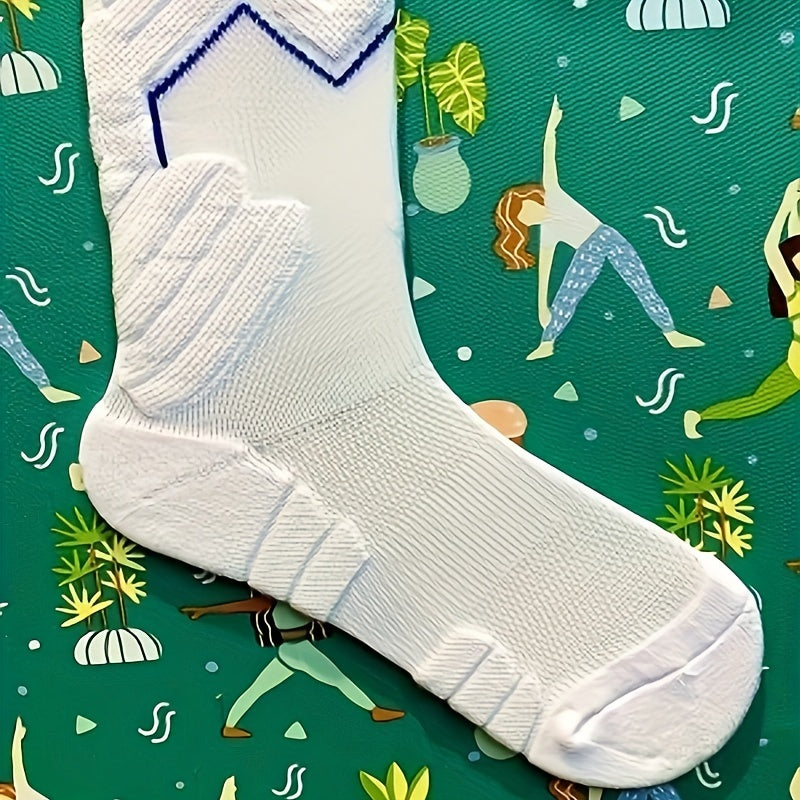 Men's Basketball Socks Thick Padded Crew Socks Non-slip Breathable