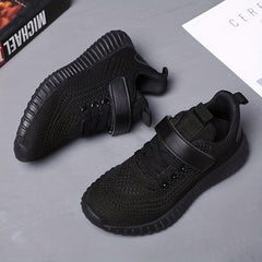 Breathable Hook & Loop Fastener Woven Shoes Lightweight Running Shoes