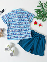 Baby Boys Elephant Graphic Shirt & Shorts Set