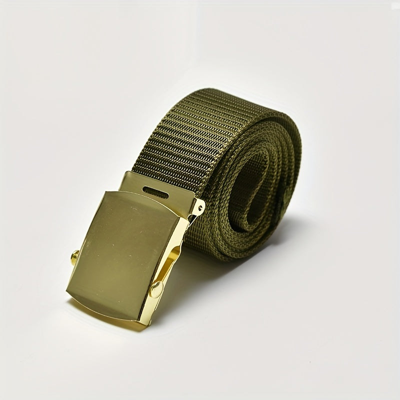 Men's Toothless Auto Buckle Tape Belt Canvas Tactical Military Style