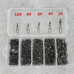 250pcs Fishing Snap Swivels High Strength Copper Stainless Steel Fishing Connect
