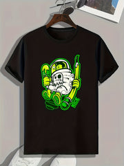 Cartoon Print Men's Graphic T-Shirt for Summer