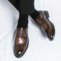 Men's Brogue Lace Up Dress Shoes Non Slip Business Wedding Formal