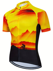 Men's Cycling Jersey Sunset Graphic Quick Dry Short Sleeves Shirt