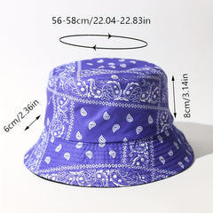 Unisex Sunshade Bucket Hat with Cashew Flower Design for Outdoor Travel