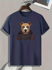 Dog Print Men's Graphic T shirt for Summer