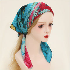 Starry Sky Bandana Red & Oil Painting Shawl Square Scarf Neckerchief