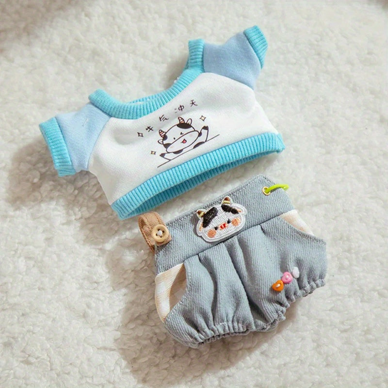 Doll Sweatshirt Suspender Pants Set - 4 Styles Animal Clothes