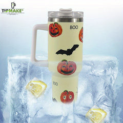 40oz Halloween Pattern Water Bottle Portable Creative Car Tumbler With Handle