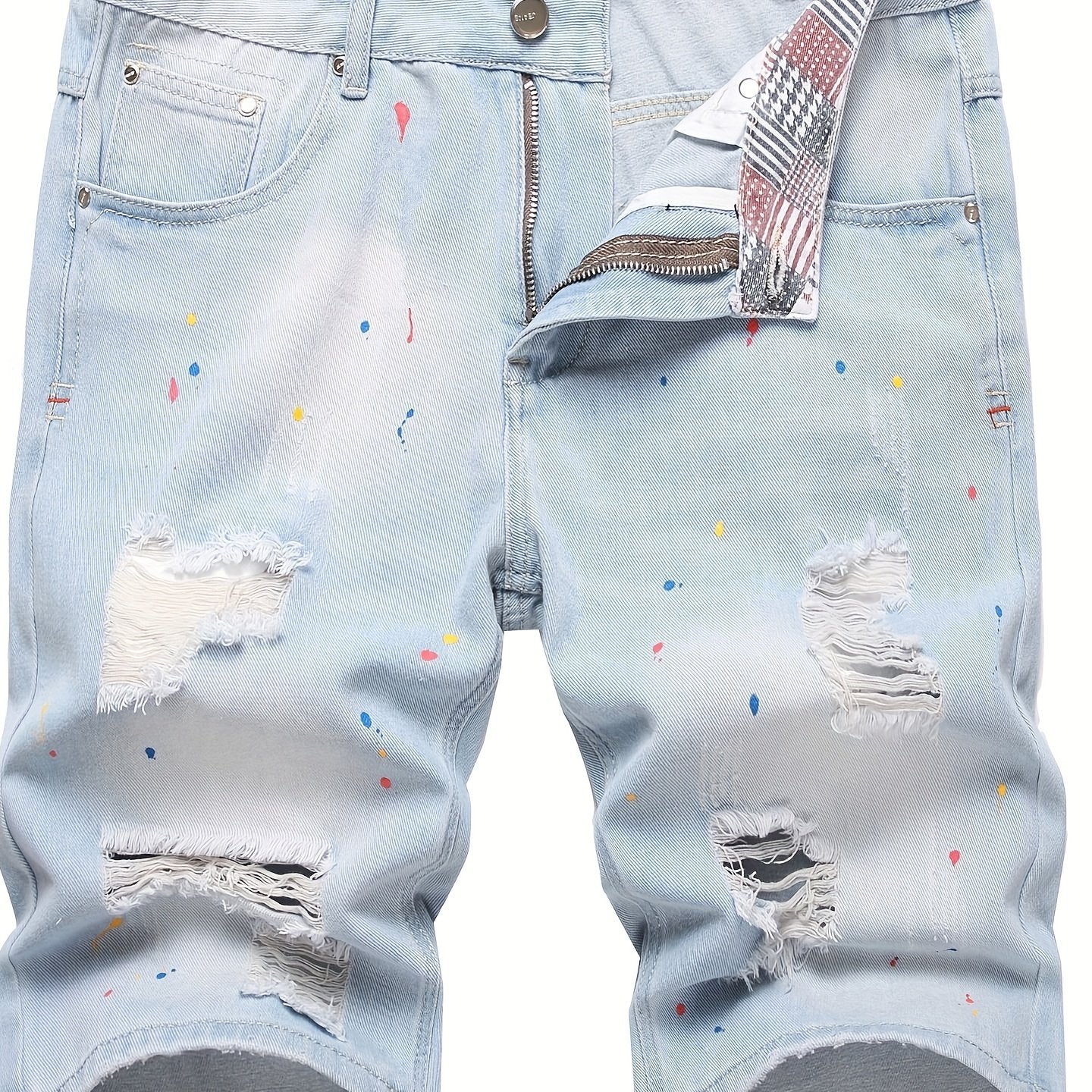 Distressed Denim Shorts Men s Street Style Summer Wear