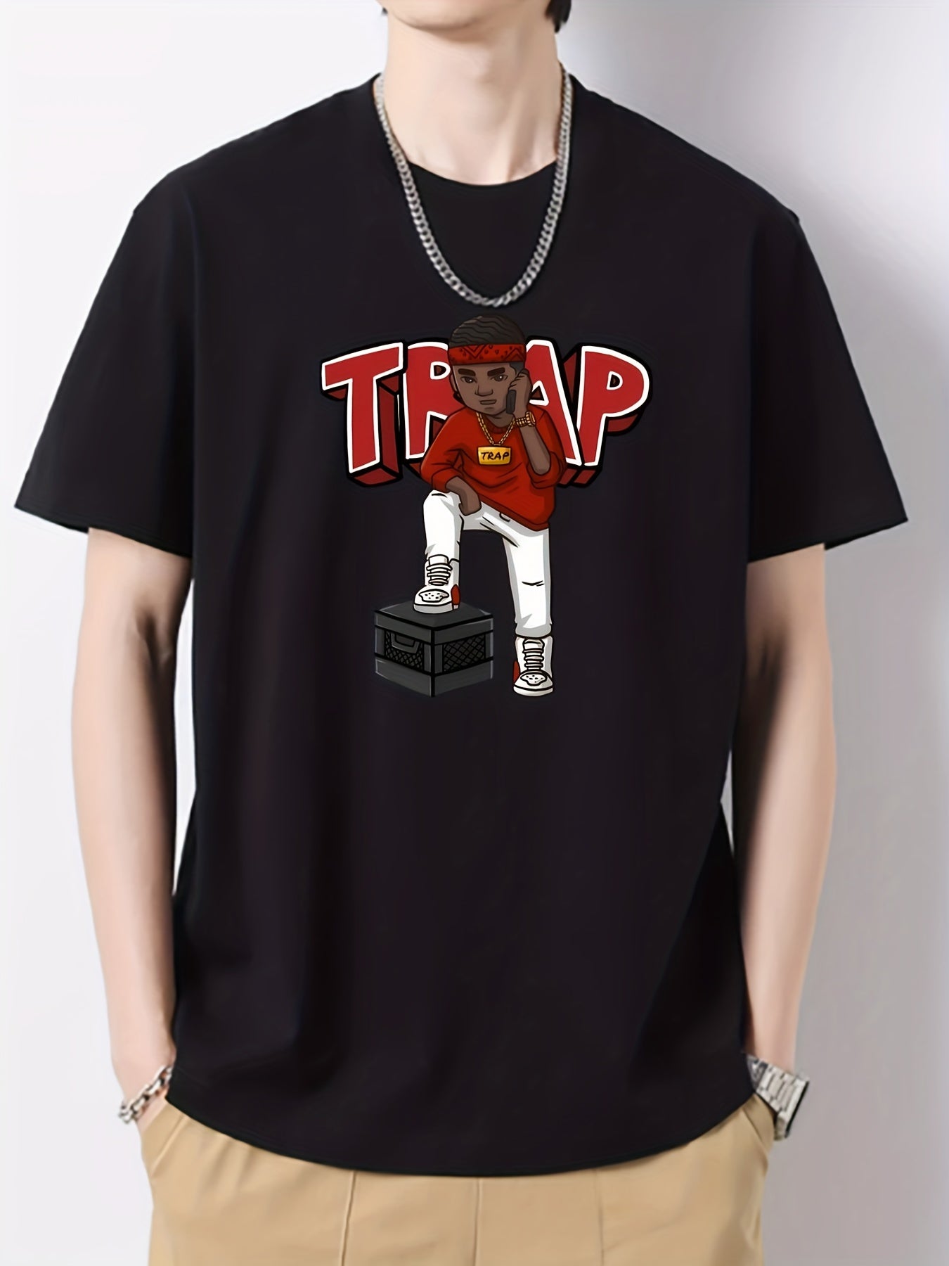 Stylish Boy Print Men's Graphic Crew Neck Active T shirt