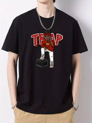 Stylish Boy Print Men's Graphic Crew Neck Active T shirt