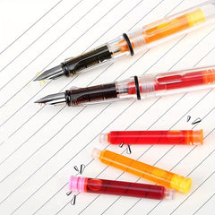 38mm Transparent Fountain Pen Set for Calligraphy - Ink Cartridges Included