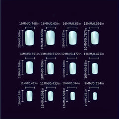 24pcs French Tip Press On Nails Leaves & Glitter Spring Summer Decor