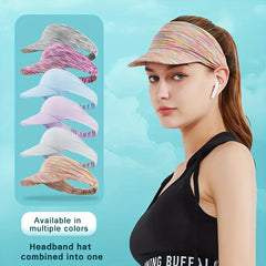 Solid Ponytail Visor Hat UV Protection Breathable Baseball Cap