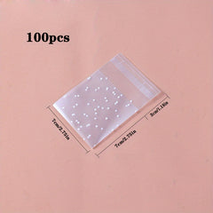 100pcs Transparent Self Sealing Polka Dot Candy Bags